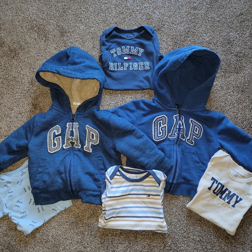 12-18 month jackets bundle and onesies/one pieces baby gap blue